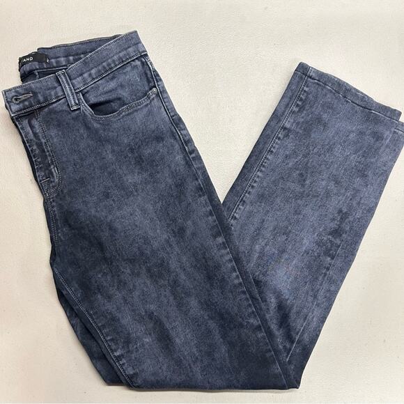 J Brand Denim Blue Jeans Pants Rail Black Noise Stone Wash Distressed Knee - Picture 1 of 7